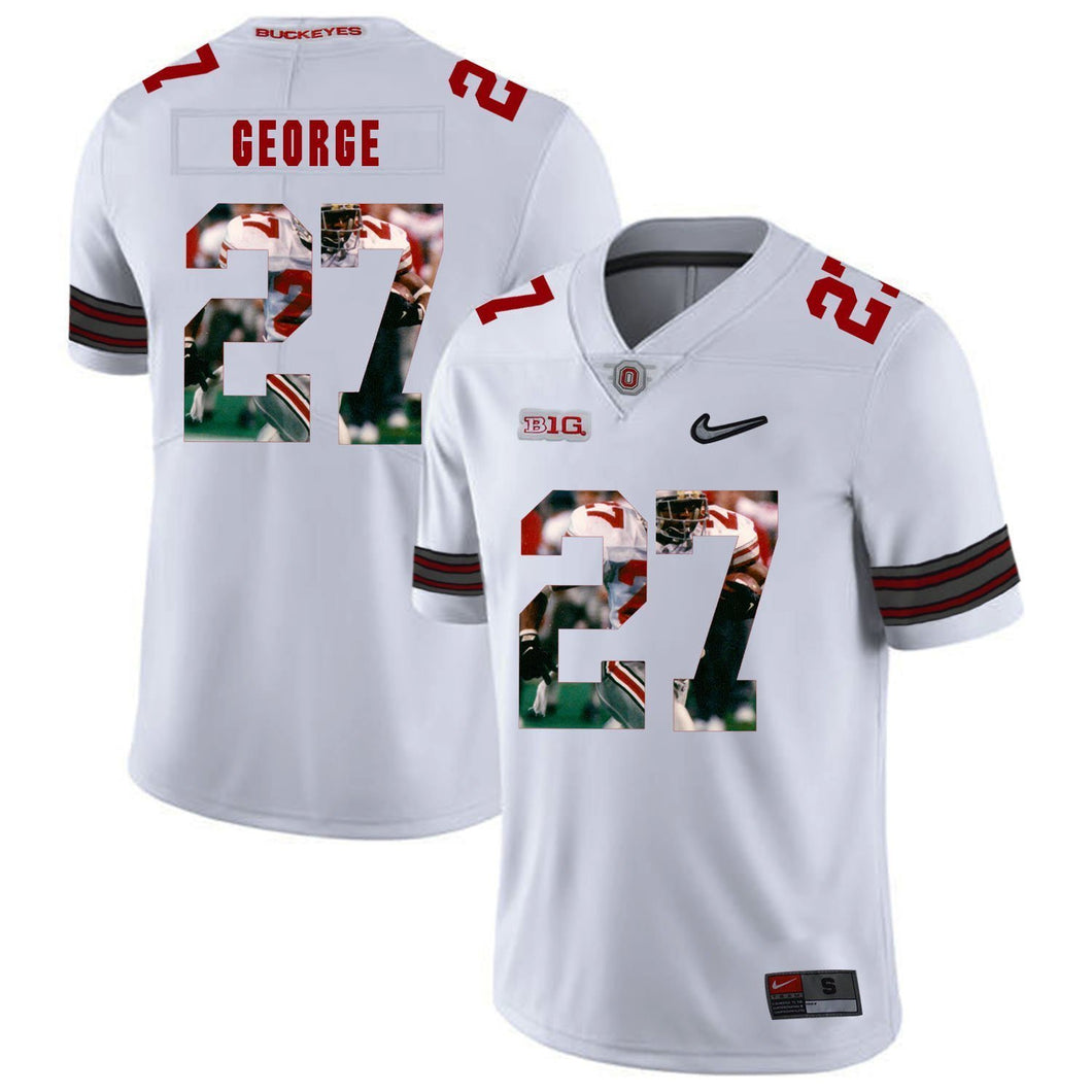 Ohio State Eddie George 27 Digital Art White 1 Football Jersey