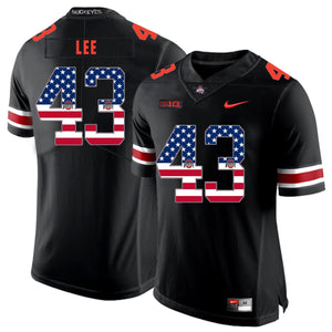 Ohio State Darron Lee 43 American Flag Black 1 Football Jersey