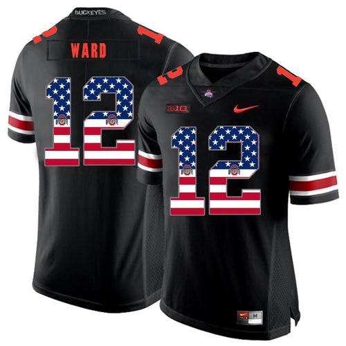 Ohio State Denzel Ward 12 American Flag Black 1 Football Jersey