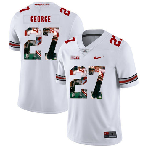 Ohio State Eddie George 27 Digital Art White 2 Football Jersey