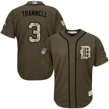 Load image into Gallery viewer, Tigers 3 Alan Trammell Green Salute To Service Stitched Mlb Jersey