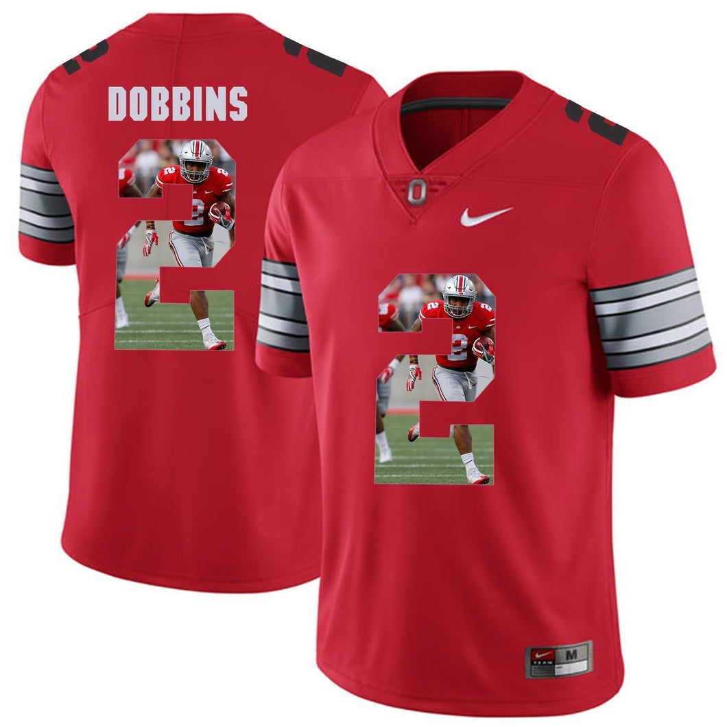 Ohio State Dobbins 2 Digital Art Red Football Jersey