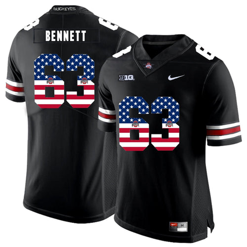 Ohio State Michael Bennett Iv 63 American Flag Black 2 Football Jersey