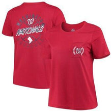 Load image into Gallery viewer, Washington Nationals Majestic Women's Plus Size Scoop Neck Pocket T-Shirt - Red MLB Women T-shirt