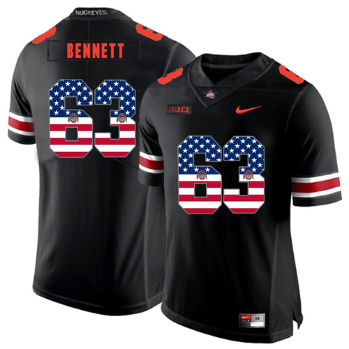 Ohio State Michael Bennett Iv 63 American Flag Black 1 Football Jersey