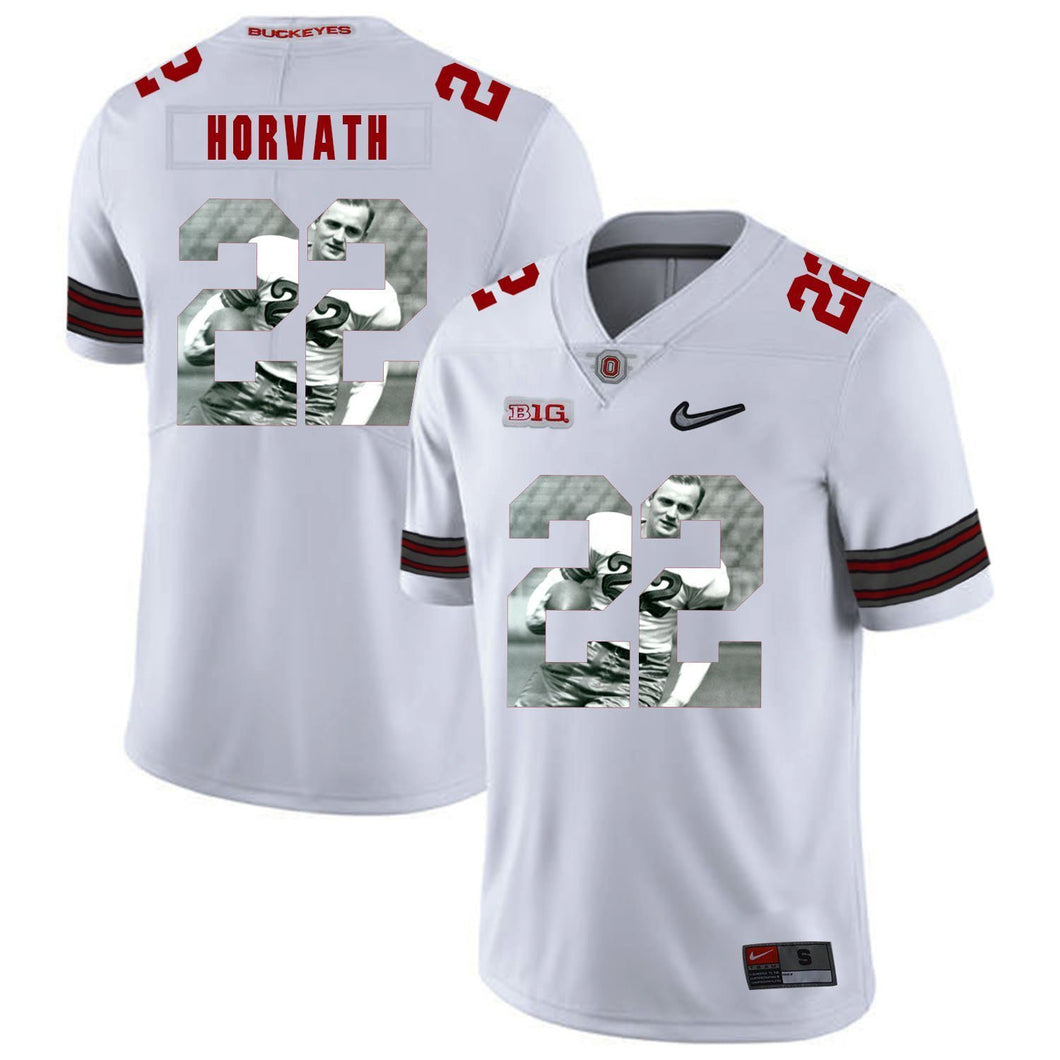 Ohio State Les Horvath 22 Digital Art White 1 Football Jersey