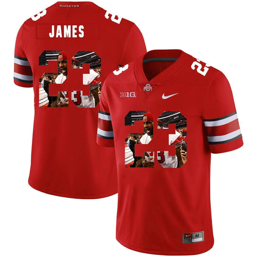 Ohio State Lebron James 23 Digital Art Red 3 Football Jersey