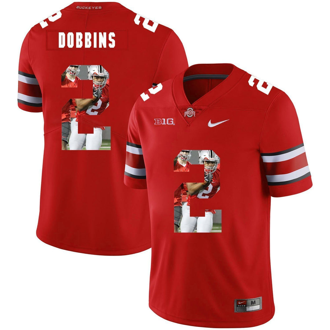 Ohio State J.K Dobbins 2 Digital Art Red 3 Football Jersey