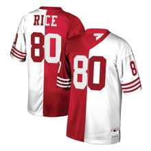 Load image into Gallery viewer, San Francisco 49Ers Jerry Rice San Francisco 49Ers Mitchell And Ness Retired Player Split Jersey Scarlet White