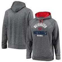 Load image into Gallery viewer, Washington Nationals  Battle Charge Raglan Pullover Hoodie - Heather Gray MLB Pullover Hoodie