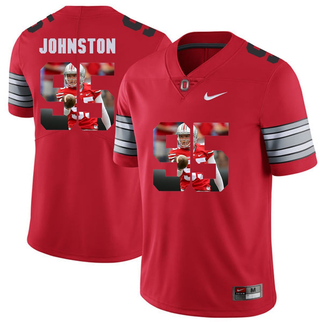 Ohio State Johnston 95 Digital Art Red Football Jersey