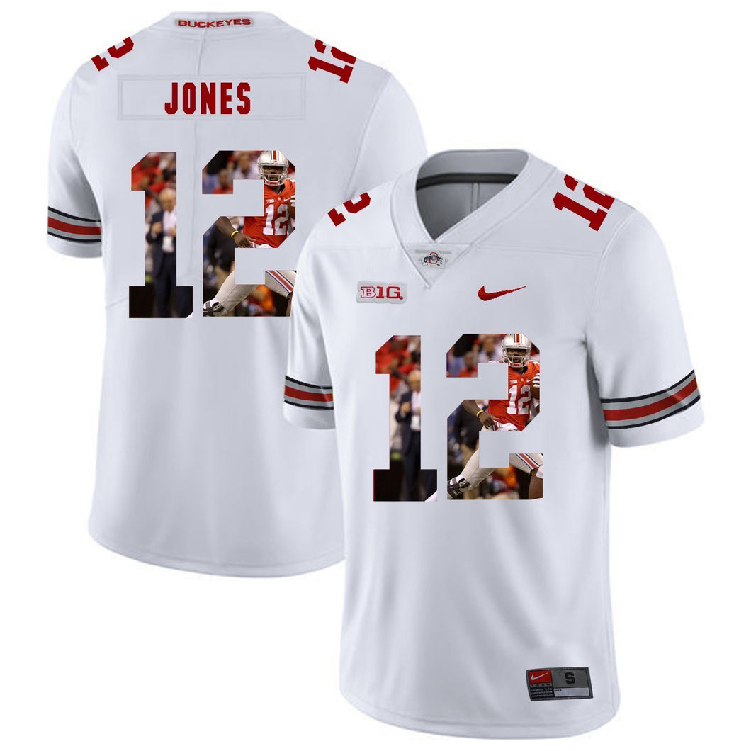 Ohio State Cardale Jones 12 Digital Art White 2 Football Jersey