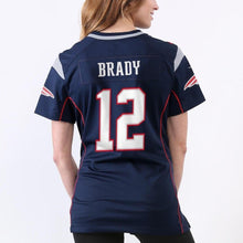 Load image into Gallery viewer, Tom Brady New England Patriots Women's Game Jersey - Navy Blue