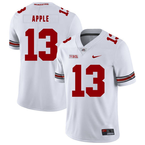 Ohio State Eli Apple 13 White Football Jersey