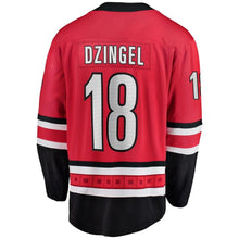 Load image into Gallery viewer, Ryan Dzingel Carolina Hurricanes Home Breakaway Player Jersey - Red NHL Jersey