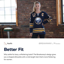 Load image into Gallery viewer, Women's Buffalo Sabres Jack Eichel Navy Breakaway Player Jersey NHL Women Jersey