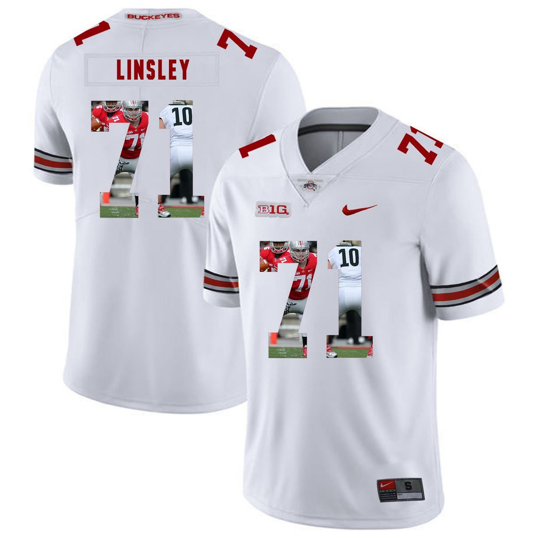 Ohio State Corey Linsley 71 Digital Art White 2 Football Jersey