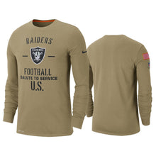 Load image into Gallery viewer, Raiders 2019 Salute To Service Tan Long Sleeve T-Shirt NFL Long Sleeve