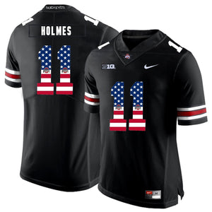 Ohio State Jalyn Holmes 11 American Flag Black 2 Football Jersey