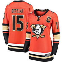 Load image into Gallery viewer, Ryan Getzlaf Anaheim Ducks  Women's 2019/20 Alternate Premier Breakaway Player Jersey - Orange NHL Women Jersey