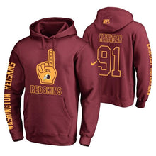 Load image into Gallery viewer, Ryan Kerrigan 91 Redskins No.1 Fan Pullover Hoodie NFL Men's Hoodie