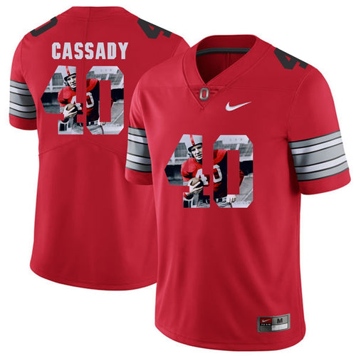 Ohio State Cassady 40 Digital Art Red Football Jersey