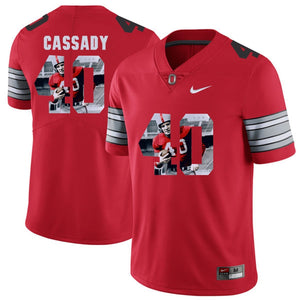 Ohio State Cassady 40 Digital Art Red Football Jersey