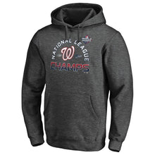 Load image into Gallery viewer, Washington Nationals  Branded 2019 National League Champions Locker Room Pullover Hoodie - Heather Charcoal MLB Pullover Hoodie