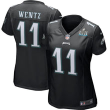 Load image into Gallery viewer, Super Bowl Merchandise Carson Wentz Philadelphia Eagles Womens Super Bowl Lii Bound Patch Game Event Jersey Black