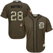 Load image into Gallery viewer, Tigers 28 J D Martinez Green Salute To Service Stitched Mlb Jersey
