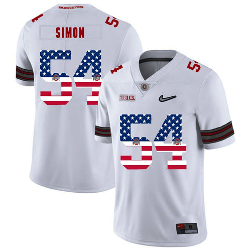 Ohio State John Simon 54 American Flag White 1 Football Jersey