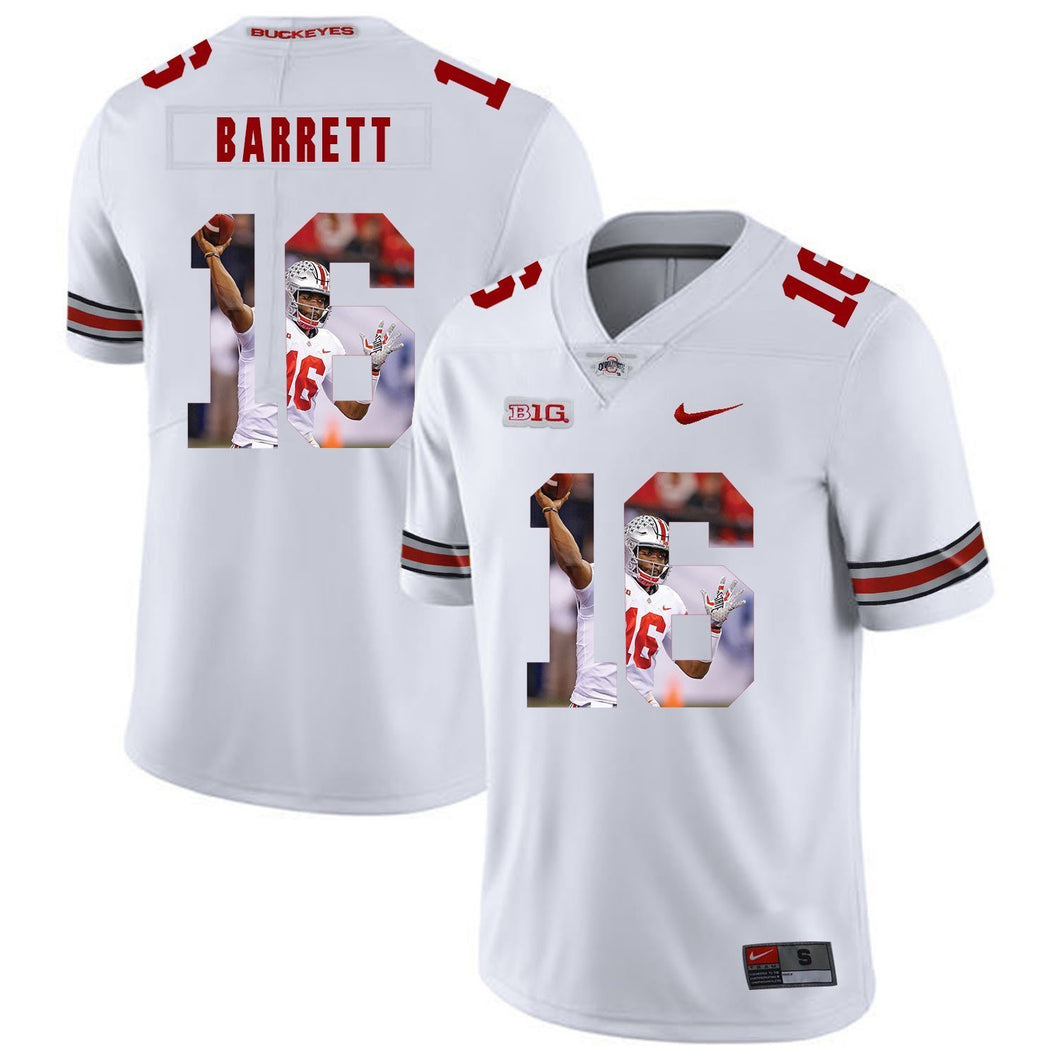 Ohio State J.T. Barrett 16 Digital Art White 2 Football Jersey