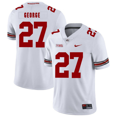 Ohio State Eddie George 27 White Football Jersey