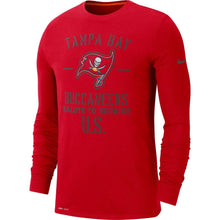 Load image into Gallery viewer, Tampa Bay Buccaneers Nike 2019 Salute To Service Sideline Performance Long Sleeve Shirt - Red - NFL Long Sleeve