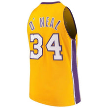 Load image into Gallery viewer, Shaquille O`Neal Los Angeles Lakers Mitchell &amp; Ness 1999-00 Hardwood Classics Swingman Jersey – Gold