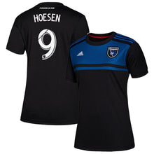 Load image into Gallery viewer, Women&#39;s San Jose Earthquakes Danny Hoesen Blue 2019 Primary Player Jersey