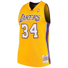 Load image into Gallery viewer, Shaquille O`Neal Los Angeles Lakers Mitchell &amp; Ness 1999-00 Hardwood Classics Swingman Jersey – Gold