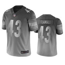Load image into Gallery viewer, Pittsburgh Steelers Troy Polamalu Silver Gray City Edition Jersey NFL Jersey