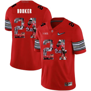 Ohio State Malik Hooker 24 Digital Art Red 1 Football Jersey