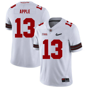 Ohio State Eli Apple 13 White Football Jersey