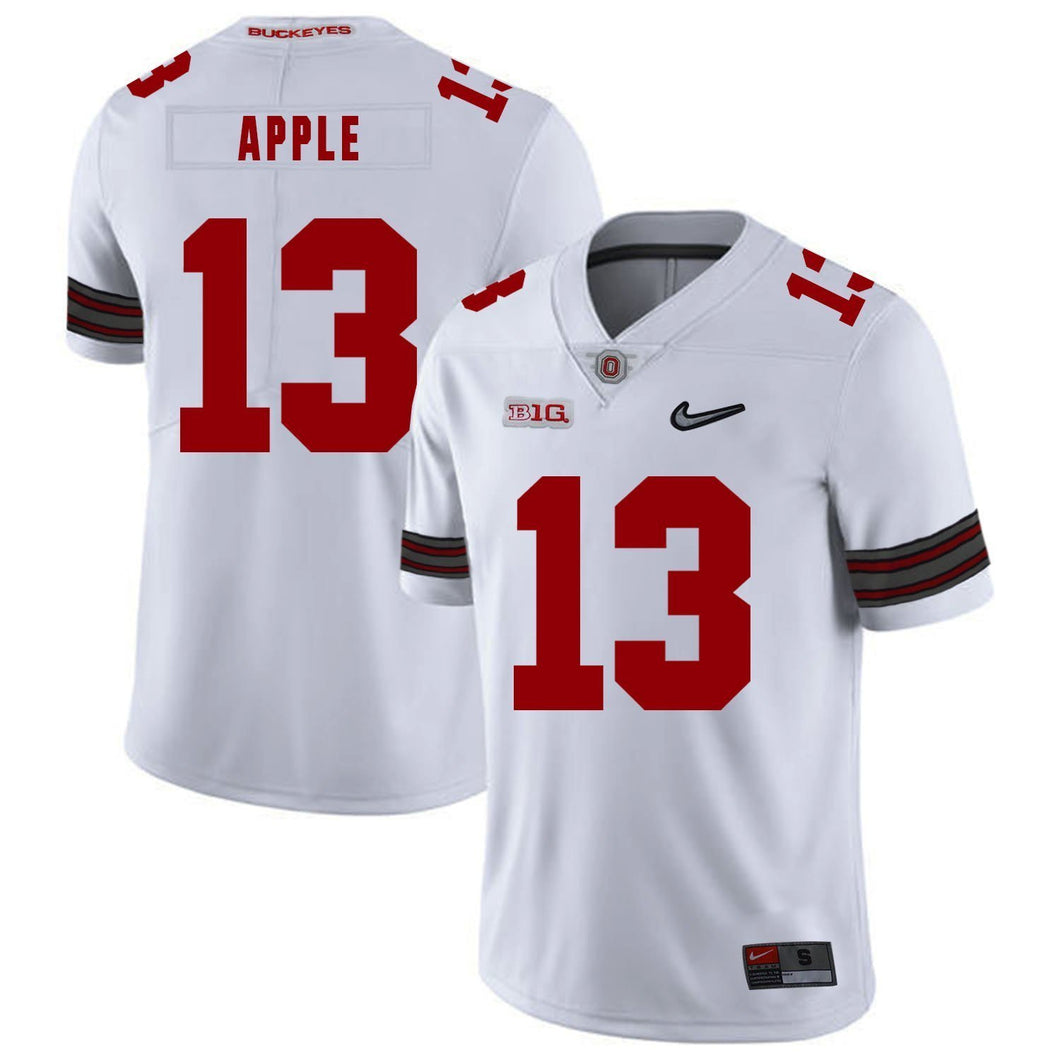 Ohio State Eli Apple 13 White Football Jersey