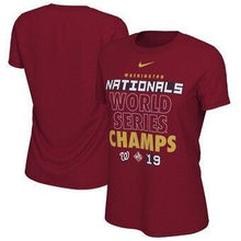 Load image into Gallery viewer, Washington Nationals  Women's 2019 World Series Champions Celebration T-Shirt - Red MLB Women T-shirt