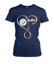Load image into Gallery viewer, Pittsburgh-Steelers Love Collection T-Shirt 2018 - Ladies Tee