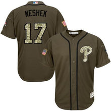 Load image into Gallery viewer, Phillies 17 Pat Neshek Green Salute To Service Stitched Mlb Jersey