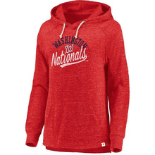 Load image into Gallery viewer, Washington Nationals  Branded Women's Faded Script Pullover Hoodie – Red MLB Women Pullover Hoodie