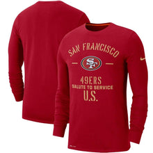 Load image into Gallery viewer, San Francisco 49Ers Nike 2019 Salute To Service Sideline Performance Long Sleeve Shirt - Scarlet - NFL Long Sleeve