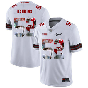 Ohio State Johnathan Hankins 52 Digital Art White 1 Football Jersey