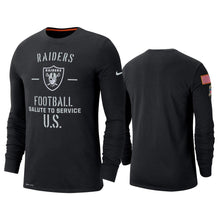 Load image into Gallery viewer, Raiders 2019 Salute To Service Black Long Sleeve T-Shirt NFL Long Sleeve