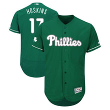 Load image into Gallery viewer, Rhys Hoskins Philadelphia Phillies St. Patrick's Day Flex Base Celtic Player Jersey – Green
