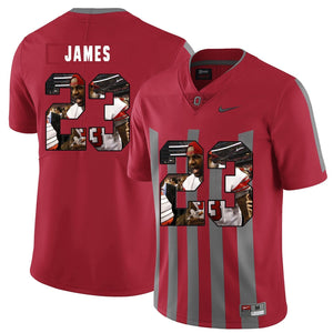 Ohio State Lebron James 23 Digital Art Red 2 Football Jersey